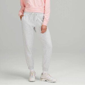 Lululemon Scuba High-Rise Fleece Jogger 28" Heathered Core Ultra Light Grey Sz 4